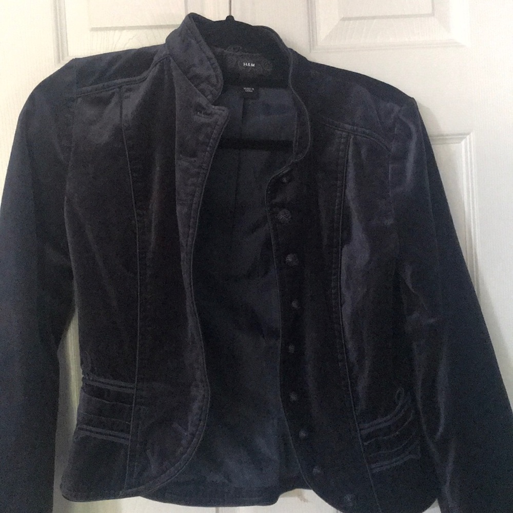 blue velvet stagecoach military jacket